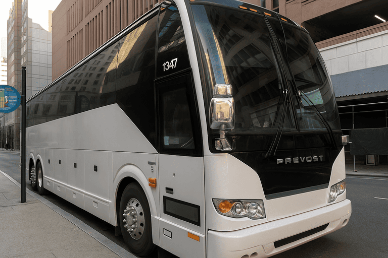 a Downey Minibus Company coach bus