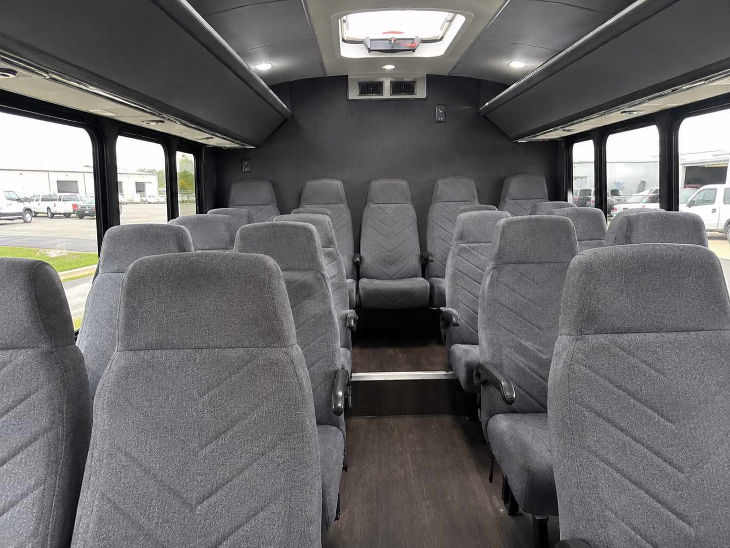 downey 18 passenger minibus inside