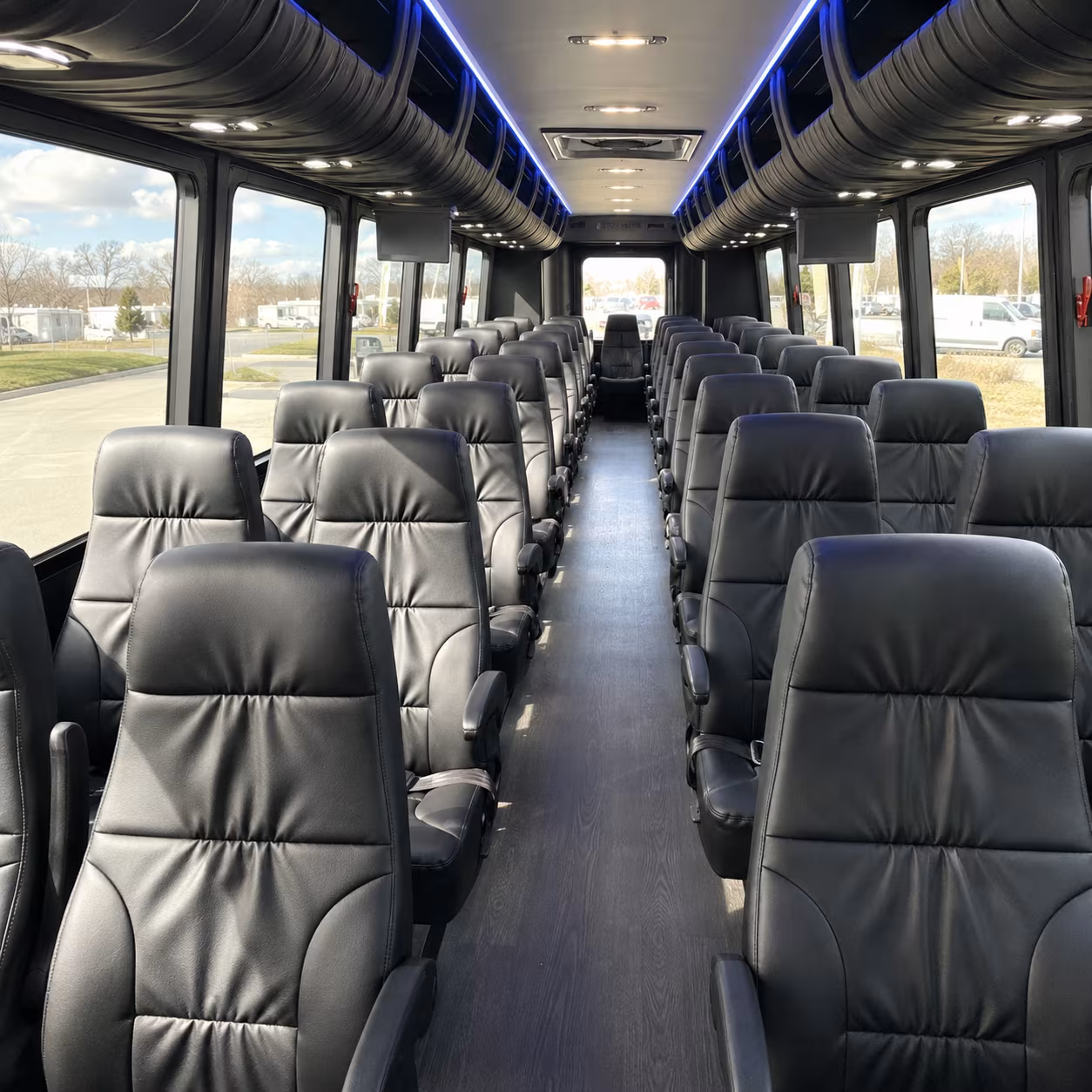 downey 25 passenger minibus inside