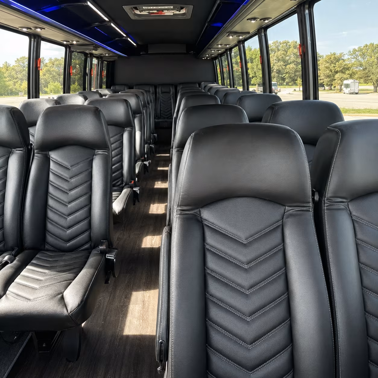 downey 35 passenger minibus inside