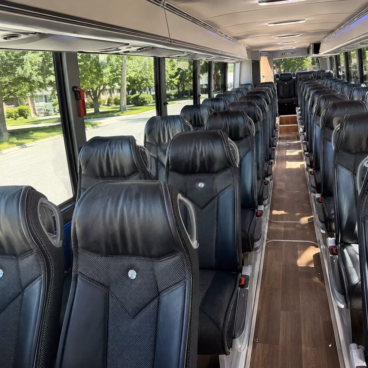 downey 40 passenger charter bus inside