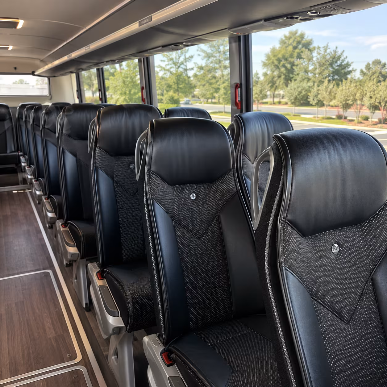 downey 45 passenger charter bus interior