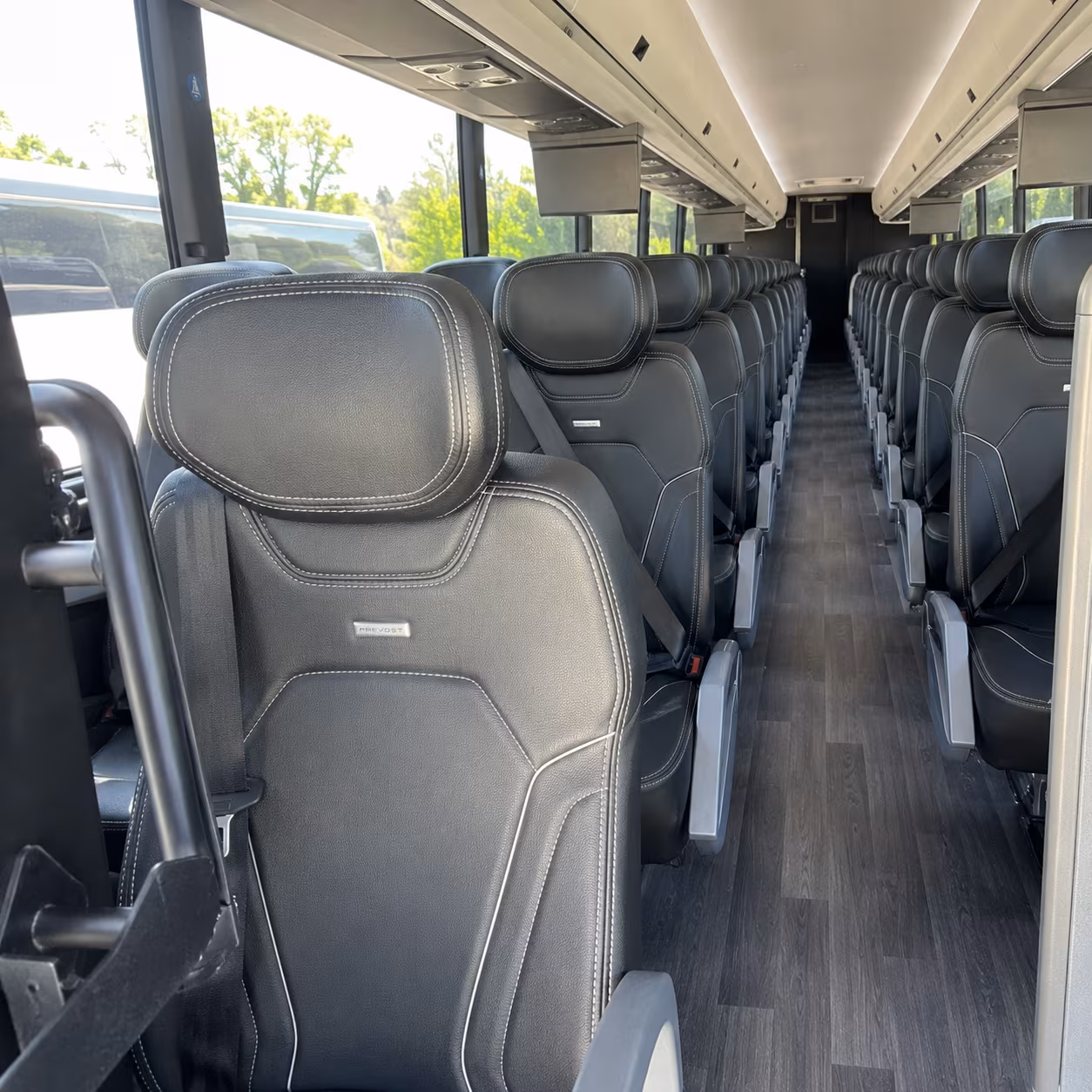 downey 47 passenger charter bus interior