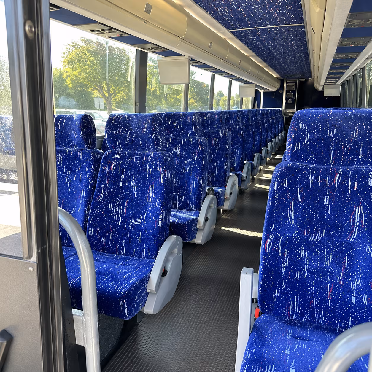 downey 50 passenger charter bus inside