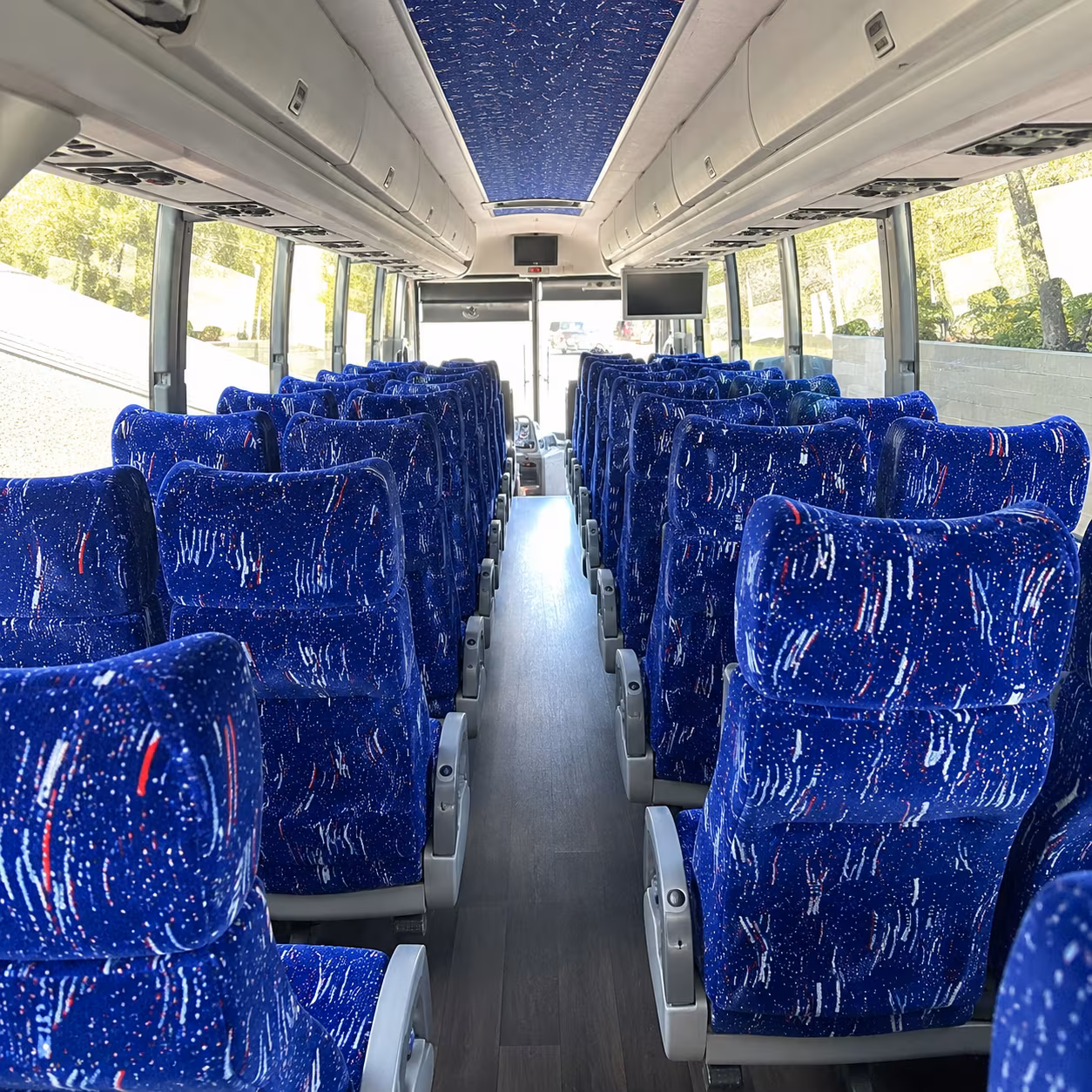 downey 50 passenger charter bus interior