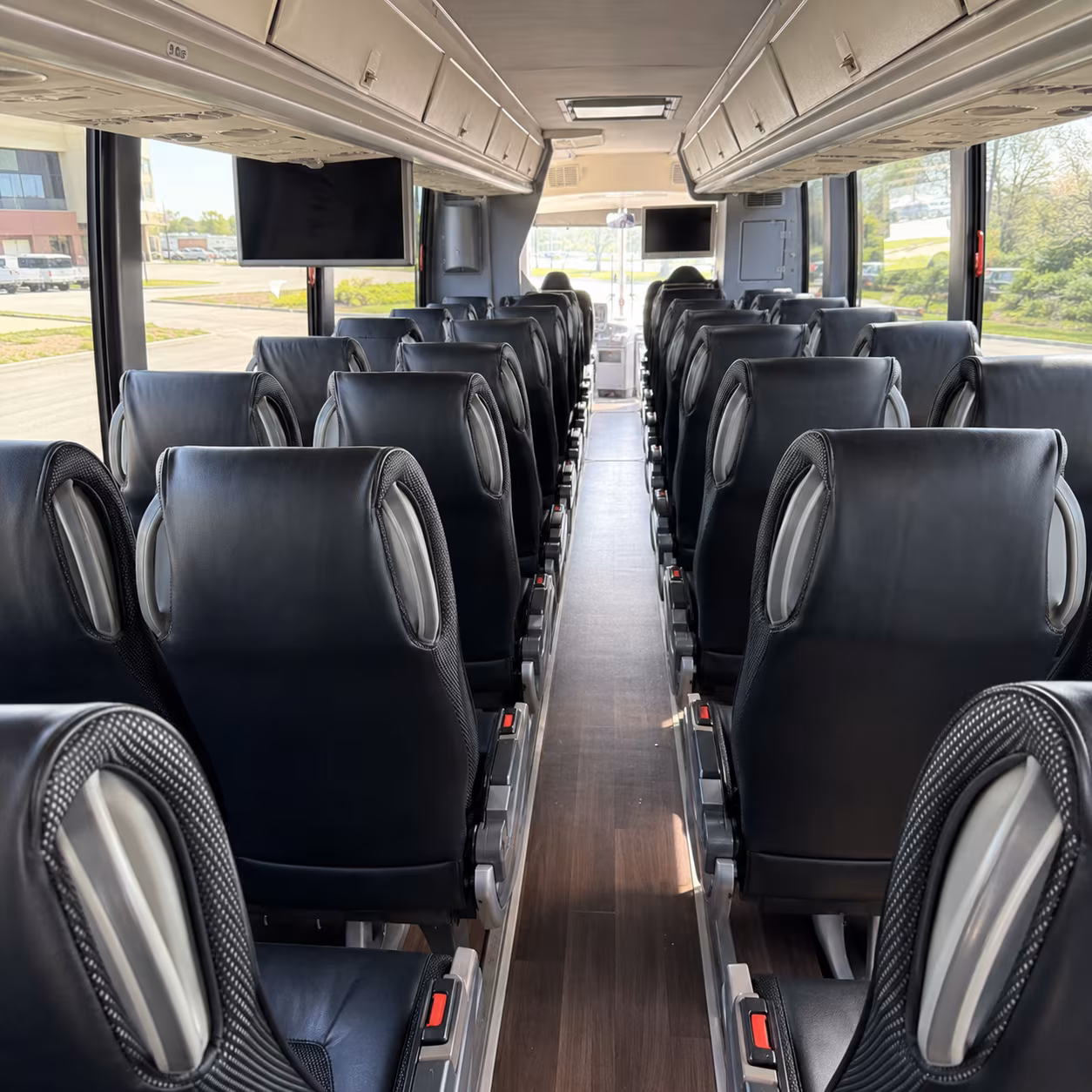 downey 56 passenger charter bus inside
