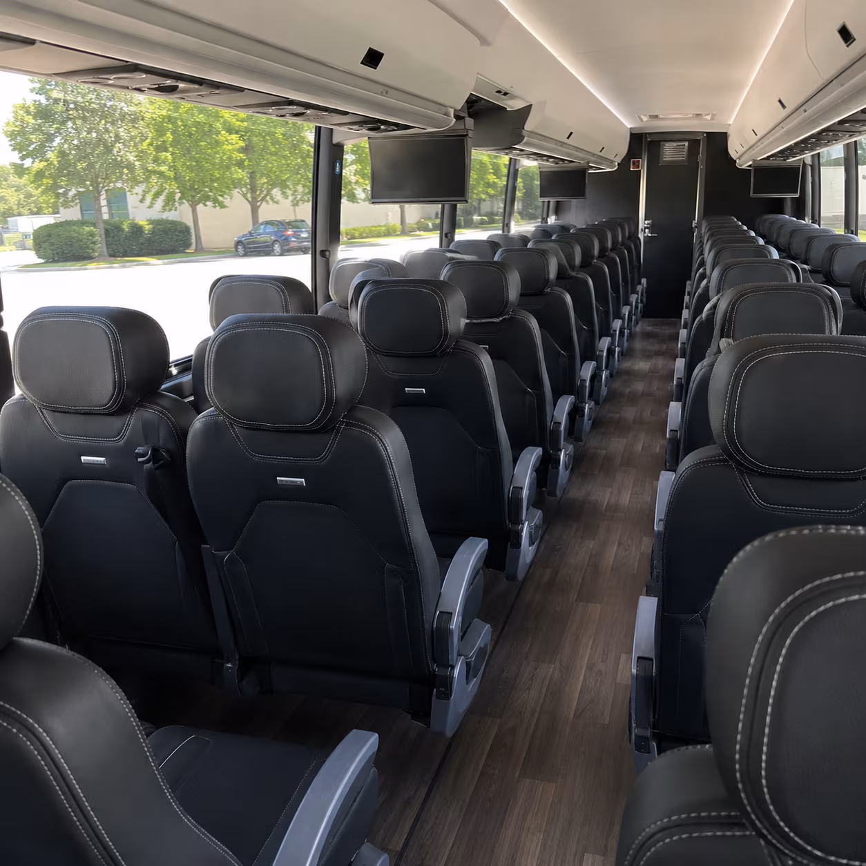 downey 56 passenger charter bus interior